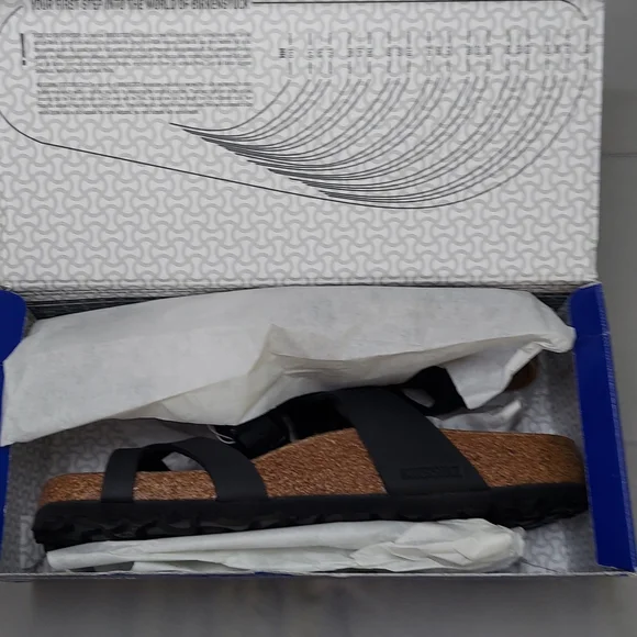 Birkenstock Black Leather Sandals Women Size 11 (EU 42) Or Men's Size 9 NWT - Picture 16 of 16